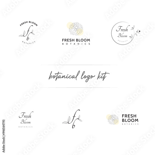 Botanical ,aesthetic logo kit
