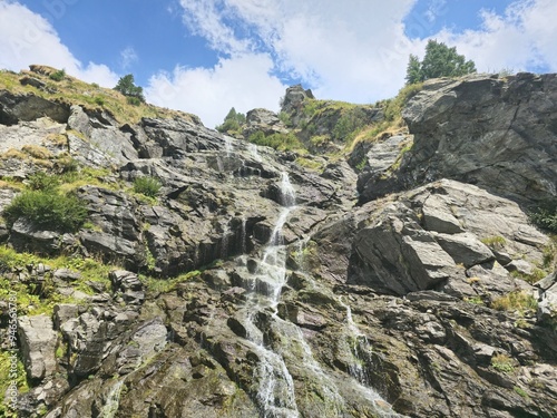 Tableau sur toile Capra Waterfall next to Transfagarasan Road in Carpathian Mountains, Romania