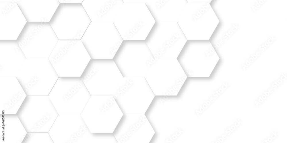 Vector abstract hexagonal futuristic geometric backdrop White background and embossed hexagon , honeycomb white hexagon concept design abstract technology background vector background, or wallpaper.