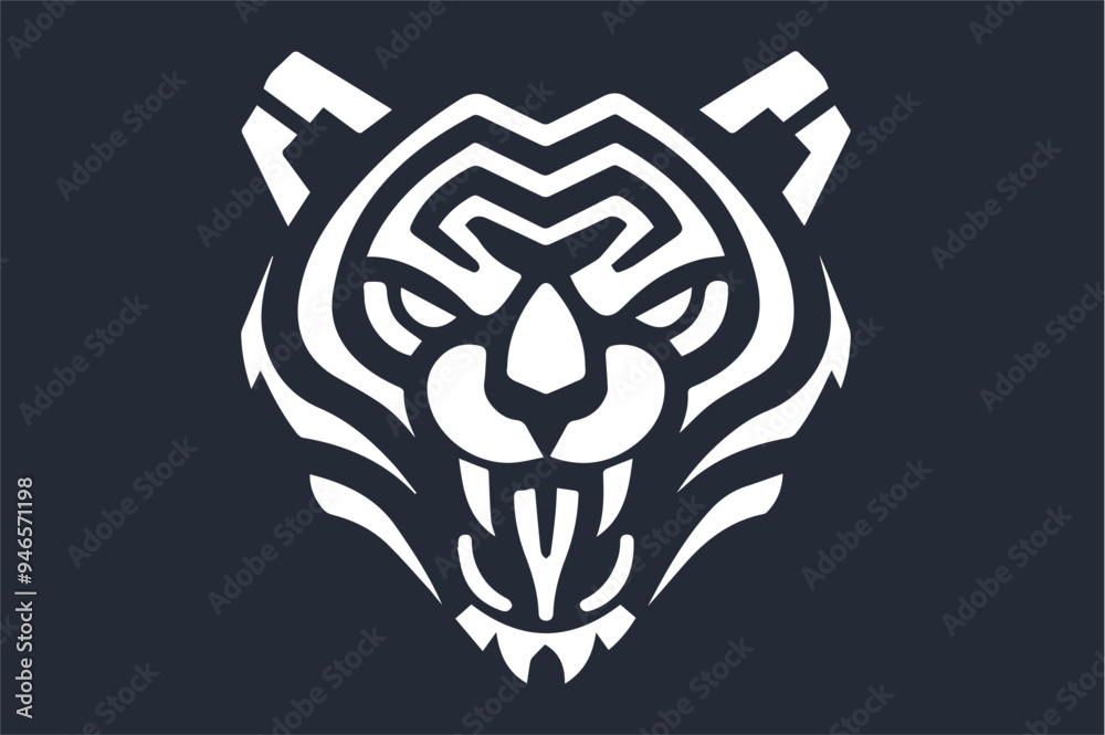 stylized tiger head logo. branding template