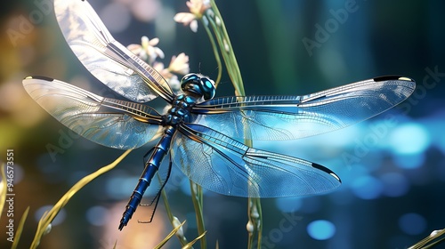 A breathtaking image showcasing the gossamer wings of a dragonfly, highlighting the ethereal beauty and intricate details in photo