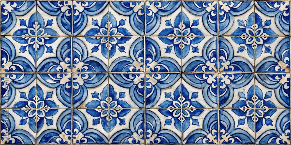 Blue and White Portuguese Tile Pattern, Ceramic Tiles, Azulejos, Portuguese Art Blue and White Portuguese Tile Pattern, Ceramic Tiles, Azulejos, Portuguese Art