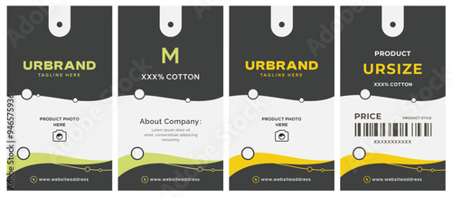 Modern web curve design cool smart hang tag to price tag apparel and all industry label packaging.