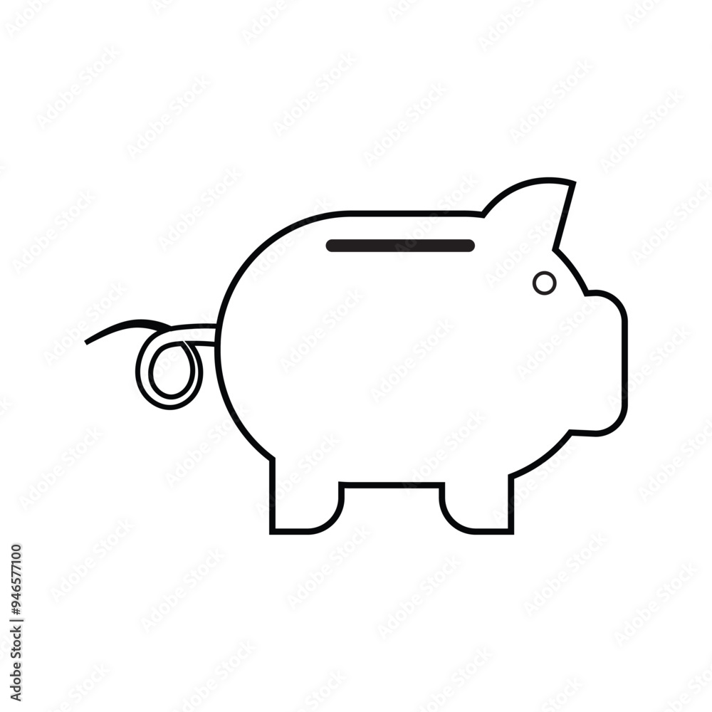Piggy bank icon symbol shape. Cute piggy bank icon isolated on white background. Piggy bank icon symbol shape. Cute piggy bank icon isolated on white background.