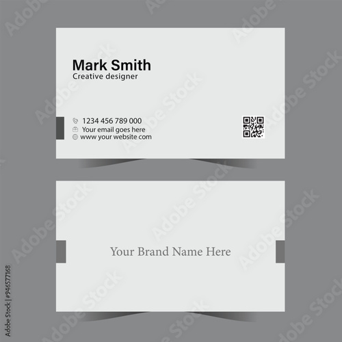 gray color business card design template