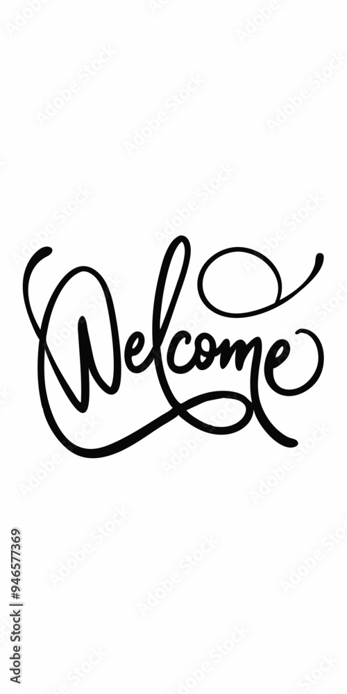  A stylish and elegant handwritten welcome sign, perfect for adding a touch of charm to your designs. This versatile graphic can be used for invitations, greeting cards, website banners, and more.