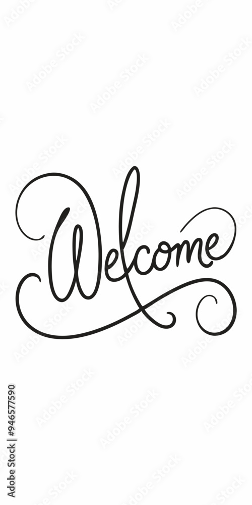A simple yet elegant welcome sign, beautifully written in cursive ...
