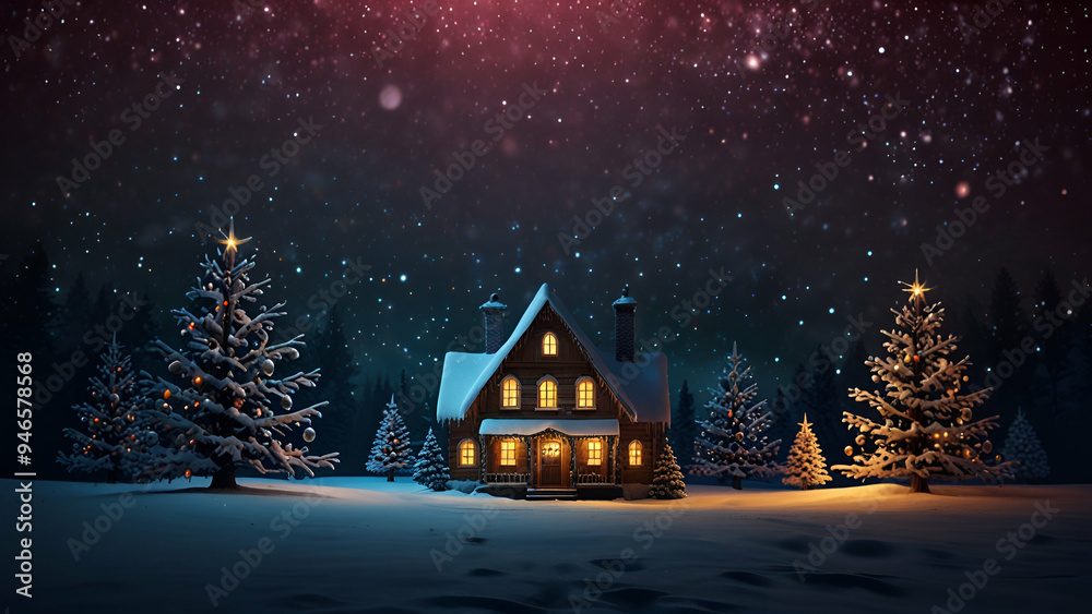 Fototapeta premium Festive Christmas Home background in 