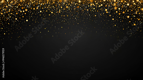 Festive vector background featuring gold glitter and colorful confetti, perfect for Christmas celebrations.
