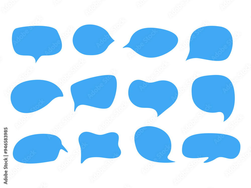 Hand drawn Speech bubble set. Message clouds Collection. Doodle communication icon. Blue Text box Frame isolated on white background. Fun cute Thinking idea Balloon. Vector illustration Hand drawn Speech bubble set. Message clouds Collection. Doodle communication icon. Blue Text box Frame isolated on white background. Fun cute Thinking idea Balloon. Vector illustration