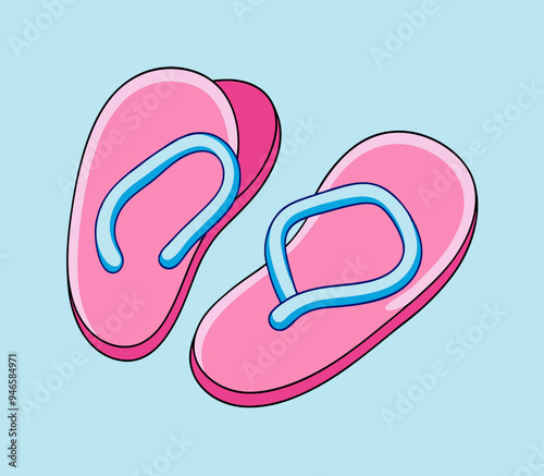 Pink flip-flops stock illustration