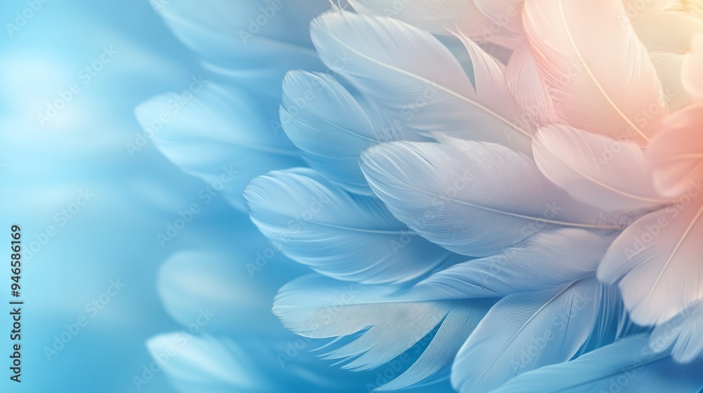 A composition of feathers in soft focus, flowing gently from left to right with subtle gradients, ideal for delicate and soft-themed design projects. A composition of feathers in soft focus, flowing gently from left to right with subtle gradients, ideal for delicate and soft-themed design projects.
