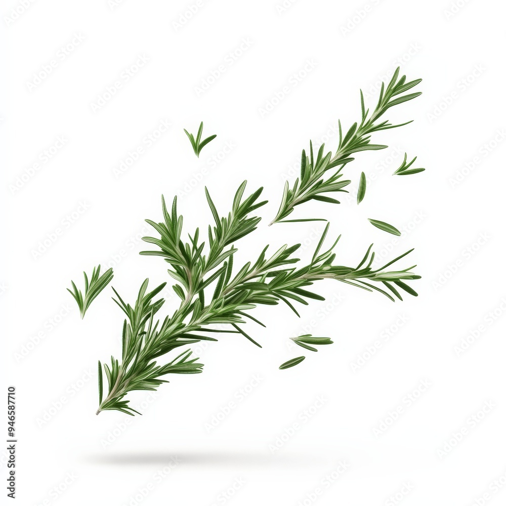 Rosemary Sprig Floating in Air. Rosemary Sprig Floating in Air.