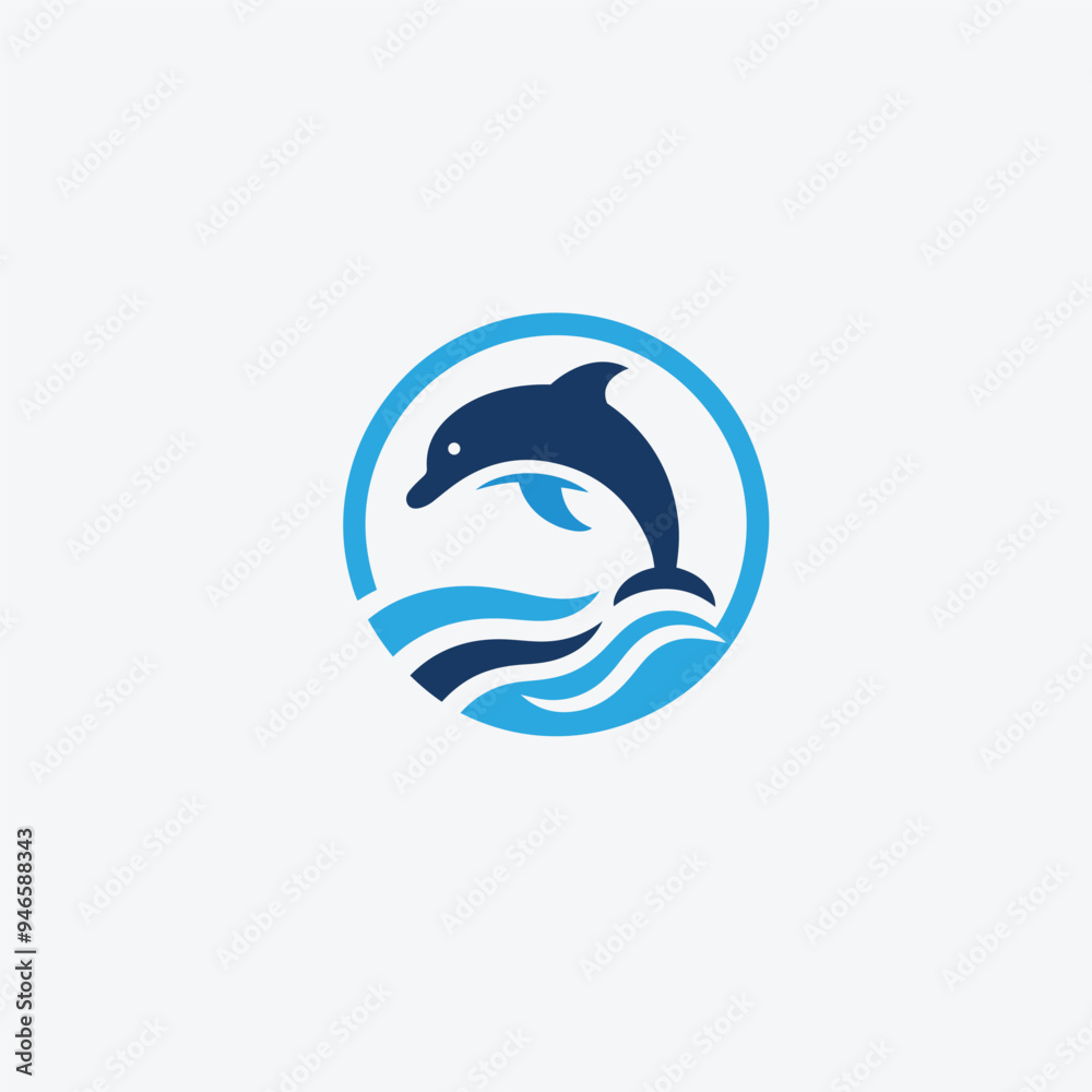 Dolphin Delight Vector Logo Design Dolphin Delight Vector Logo Design