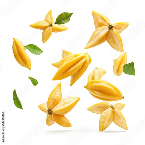 Starfruit Flying Through The Air.