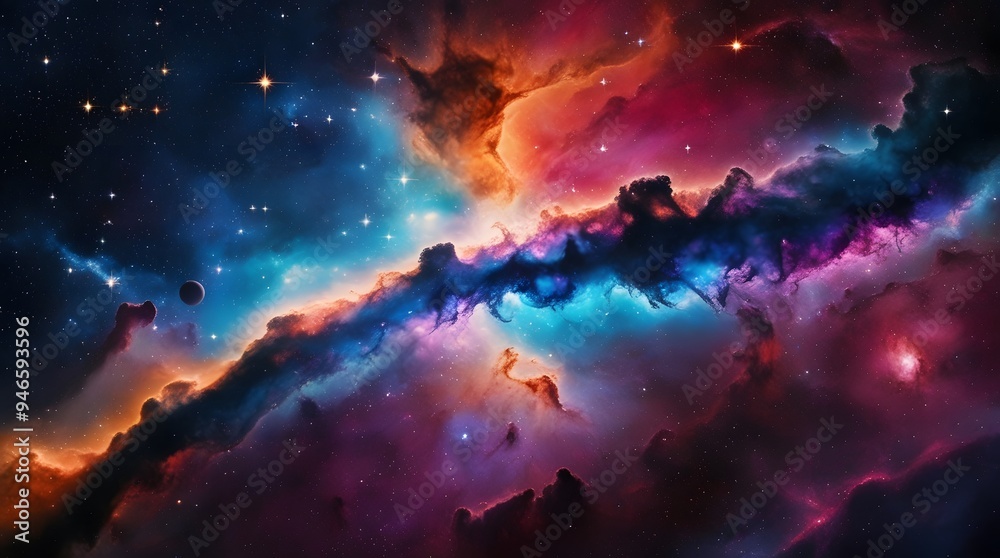 Fototapeta premium Vibrant Galaxy Nebula