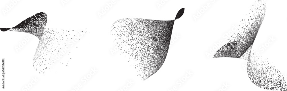 Distressed gradient shape . Shade of sphere . Noise destroyed circle . Trendy grainy shadow . Graph print texture .Spray effect .Grunge texture . Distressed element .Vector rounded ball shadow