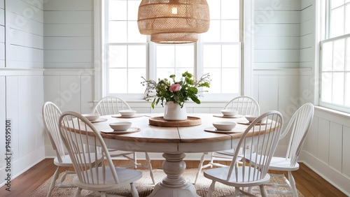 Airy dining room arrangement