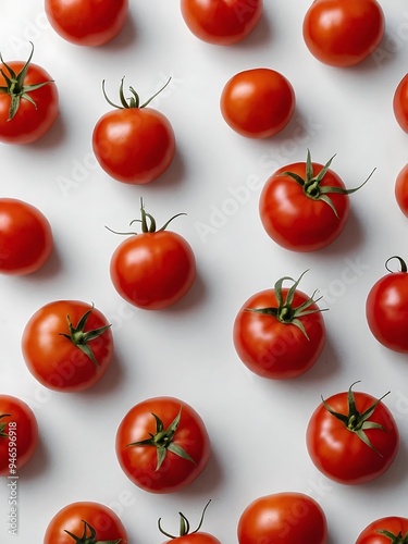 Red Tomato on White Background