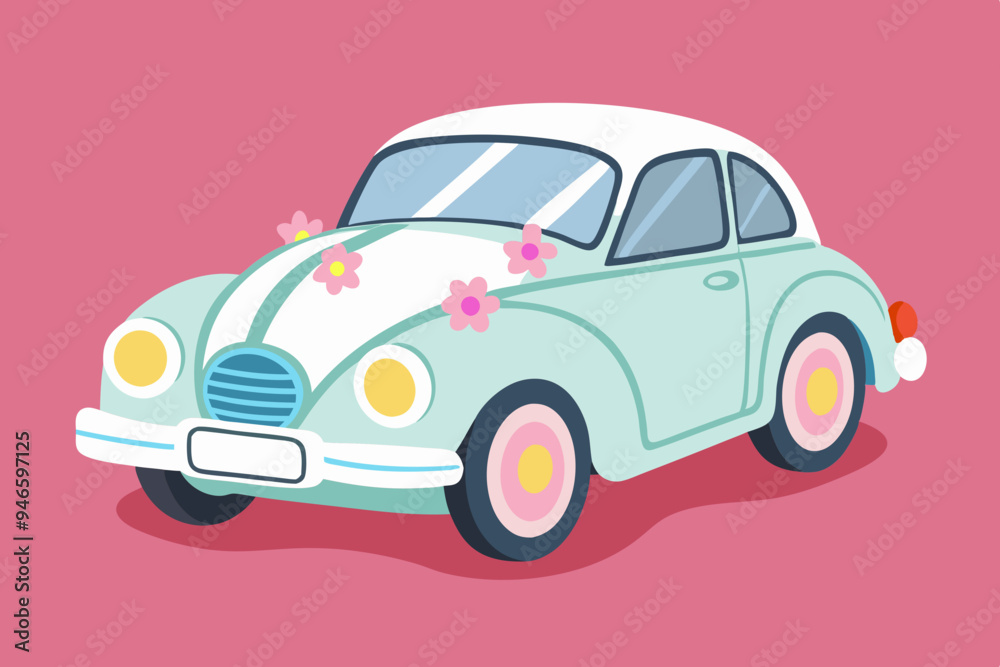 Wedding car, watercolor clipart illustration with isolated background.
Wedding car, watercolor clipart illustration with isolated background.