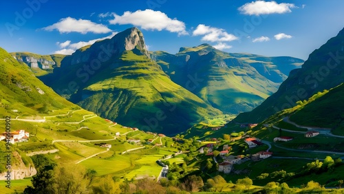 Panoramic shot of the Pyrenees photo