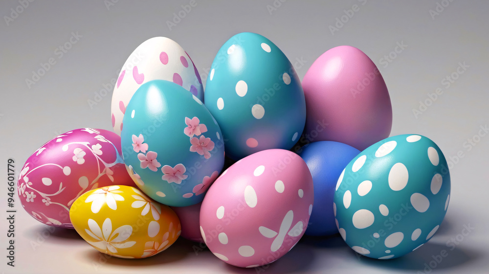 Vibrant Colourful Collection Of Easter Eggs On A Table Wallpaper Background High Resolution 300 PPI Image Vibrant Colourful Collection Of Easter Eggs On A Table Wallpaper Background High Resolution 300 PPI Image
