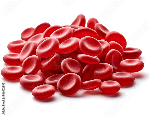 stream erythrocytes red blood cells isolated white background