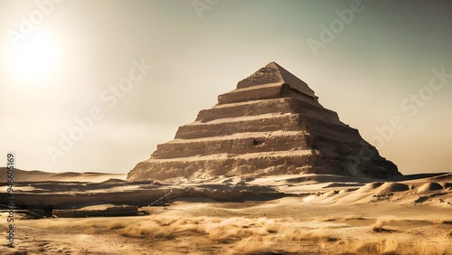 Desert pyramid at noon photo