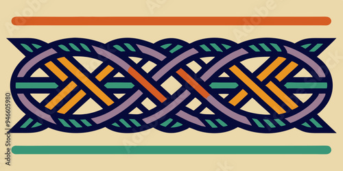 Braided Borders Knitted Ornaments & Decorative Ropes vector 