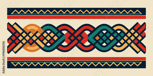 Braided Borders Knitted Ornaments & Decorative Ropes vector 