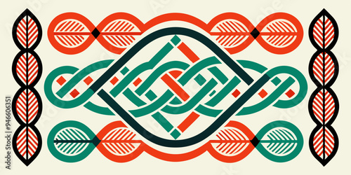 Braided Borders Knitted Ornaments & Decorative Ropes vector 