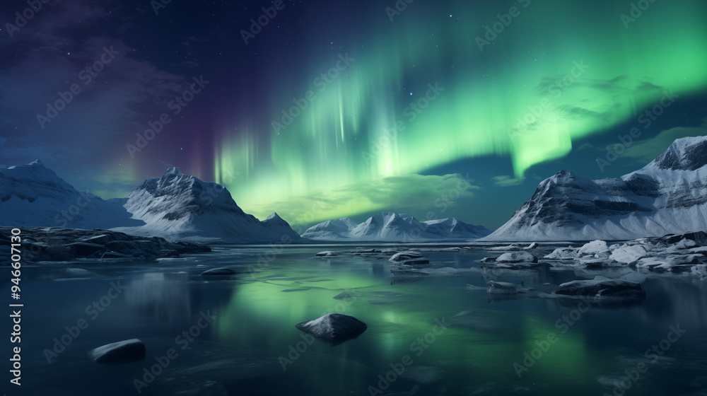 Naklejka premium Gorgeous Aurora Borealis