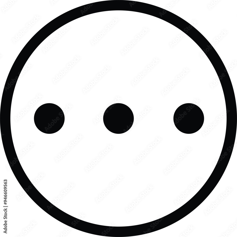 Three Dots Button in the Circle - High-Resolution Vector Icon, Minimalist Design for Menus, Options, and User Interface Symbols Three Dots Button in the Circle - High-Resolution Vector Icon, Minimalist Design for Menus, Options, and User Interface Symbols