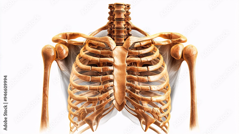 Human Ribcage and Shoulder Bones Anatomy. Human Ribcage and Shoulder Bones Anatomy.