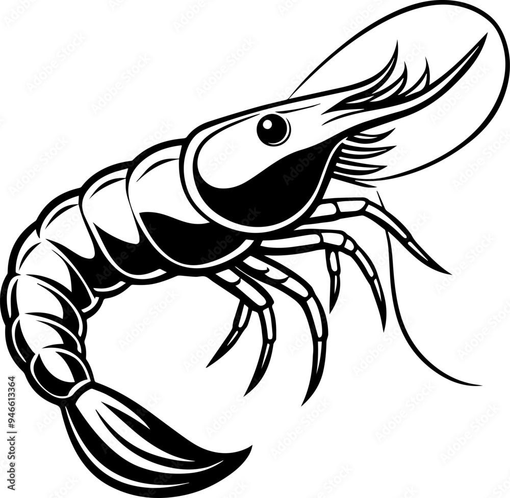 shrimp silhouette vector illustration shrimp silhouette vector illustration
