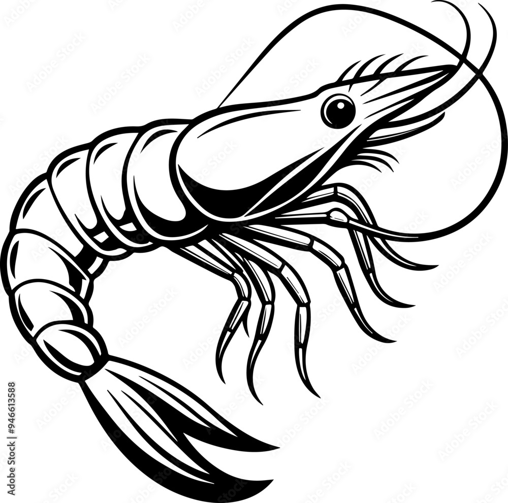 shrimp silhouette vector illustration shrimp silhouette vector illustration