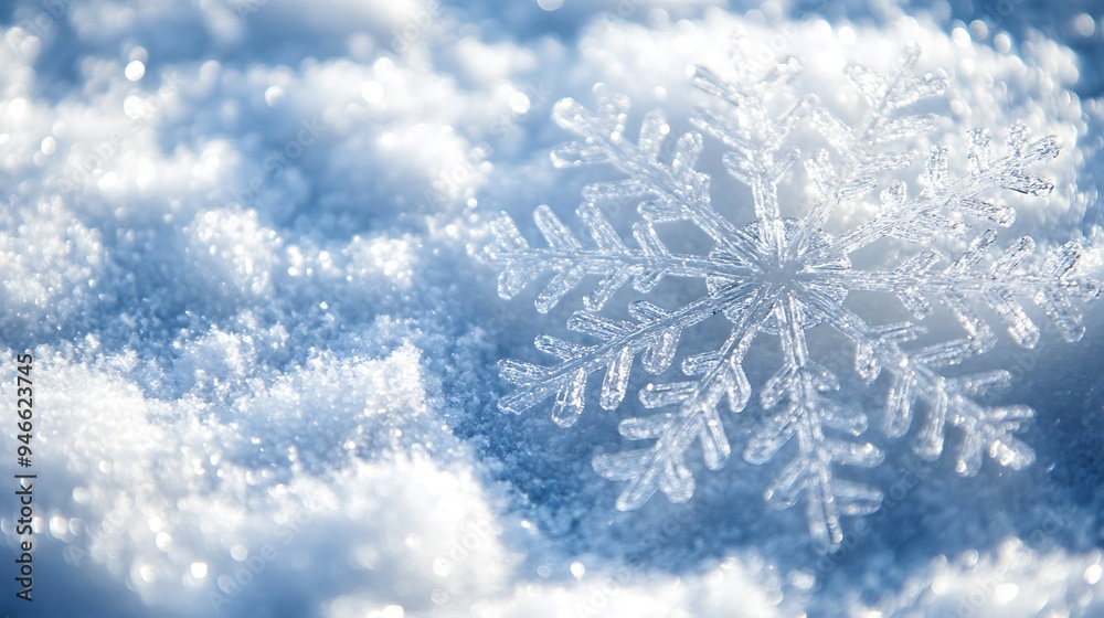 A soft, blurred snowflake background with a large, open space for text A soft, blurred snowflake background with a large, open space for text
