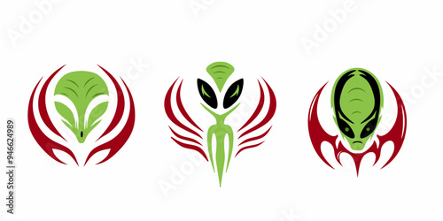 Green Alien Logo, best for mascot or logo science futuristic