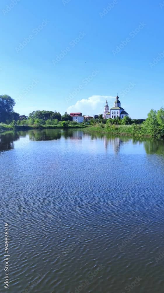 A small old church on the river bank. Suzdal, Russia. The golden ring. A small old church on the river bank. Suzdal, Russia. The golden ring.