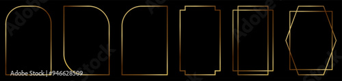 Golden thin rectangular shape collection