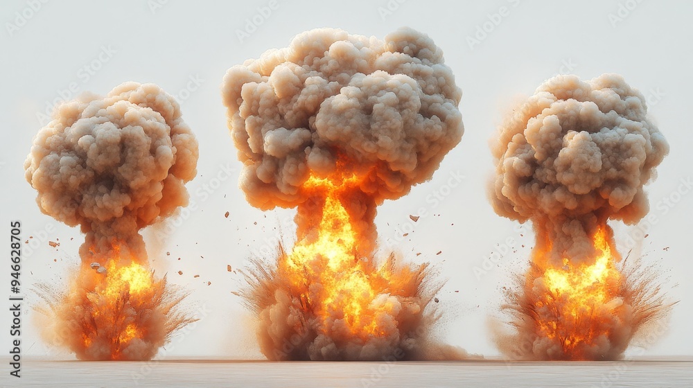 Explosive Fire and Smoke Plumes Generative AI Explosive Fire and Smoke Plumes Generative AI