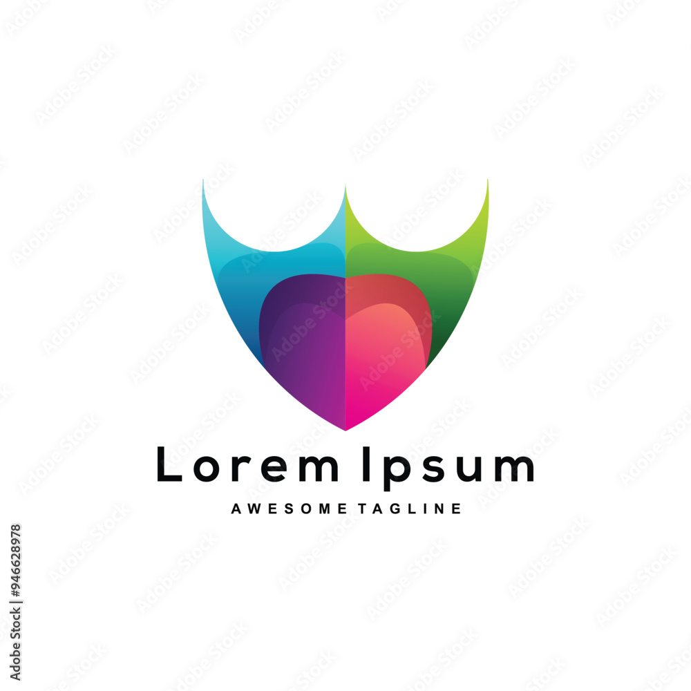 Shield Colorful logo template Shield Colorful logo template