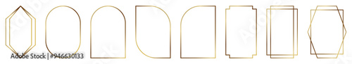 Set of golden thin frames