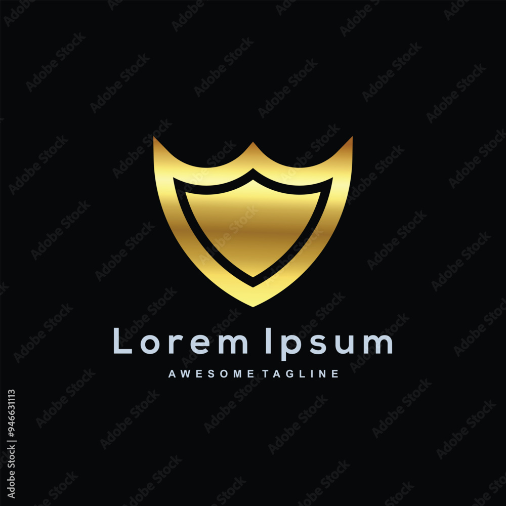 Luxury Shield with gold color logo template Luxury Shield with gold color logo template