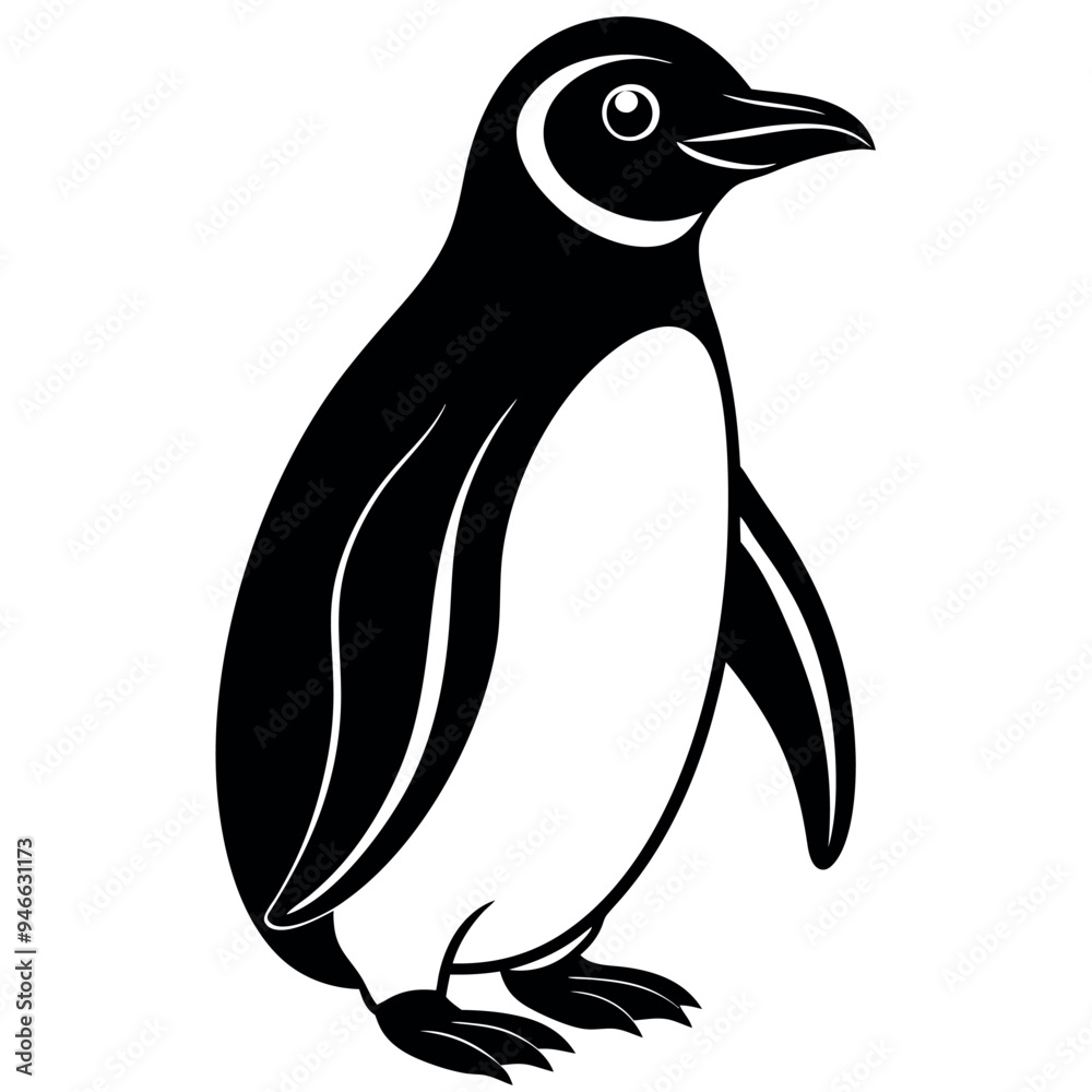 Naklejka premium penguin on a white background free vector file