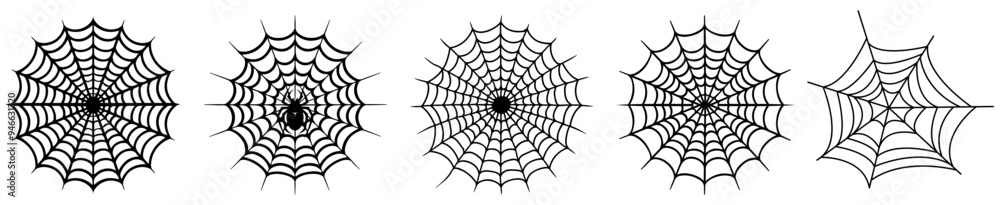 Fototapeta premium Spider web icon set