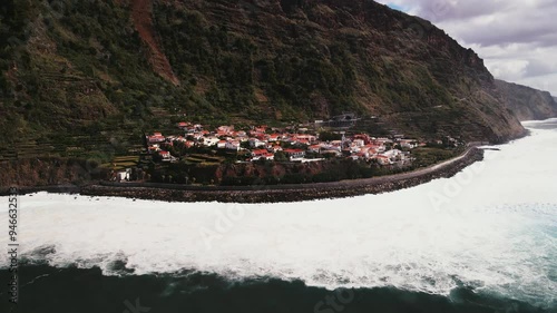 Aerial shot of Jardim do Mar, one of Madeira's coastal towns photo