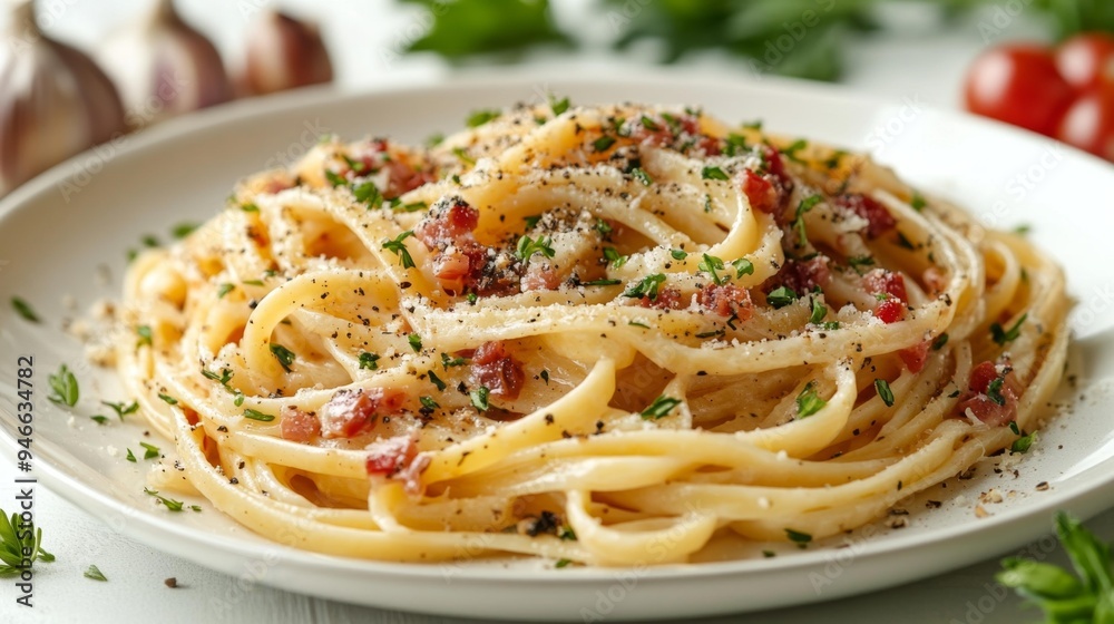 Delicious Pasta Carbonara Dish Generative AI Delicious Pasta Carbonara Dish Generative AI
