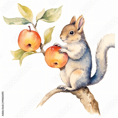 Eichhörnchen isst Apfel Obst Frucht Essen