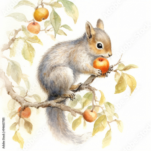 Eichhörnchen isst Apfel Obst Frucht Essen